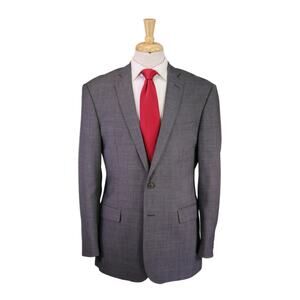 Charles Tyrwhitt Solid Gray Slim Fit Super 100's Wool 2-Btn Suit 42R